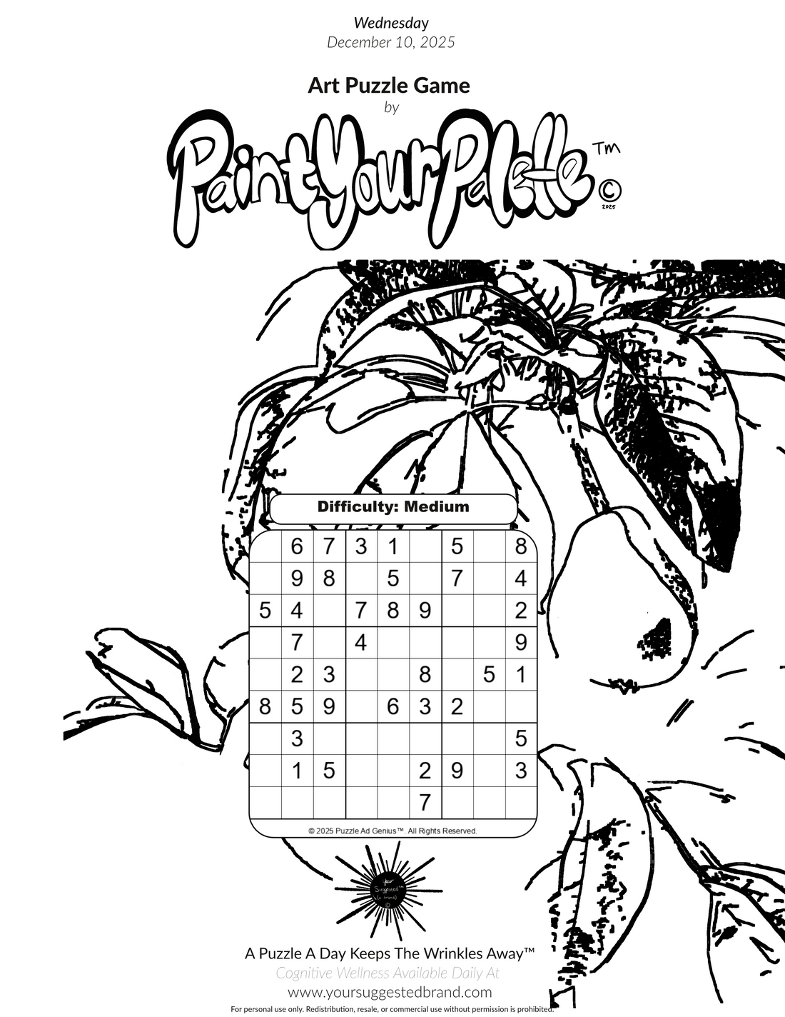 A Puzzle A Day Keeps the Wrinkles Away™ Wednesday December 10 2025