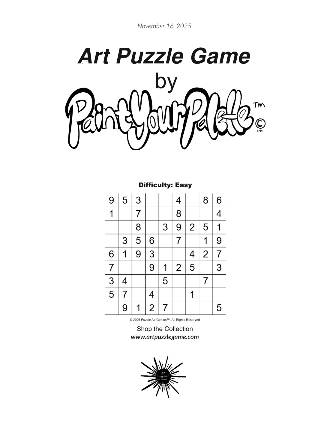 9x9 Sudoku grid, difficulty hard, where .=blank square:  9 5 3 . . 4 . 8 6 1 . 7 . . 8 . . 4 . . 8 . 3 9 2 5 1 . 3 5 6 . 7 . 1 9 6 1 9 3 . . 4 2 7 7 . . 9 1 2 5 . 3 3 4 . . 5 . . 7 . 5 7 . 4 . . 1 . . . 9 1 2 7 . . . 5  Apologies for any typos. Enjoy!