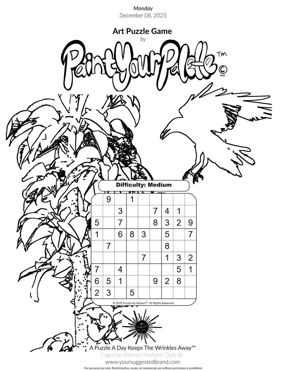 A Puzzle A Day Keeps the Wrinkles Away™ Monday December 8 2025