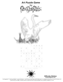 Art Puzzle Game | Digital Puzzle Coloring Sheet - Crane