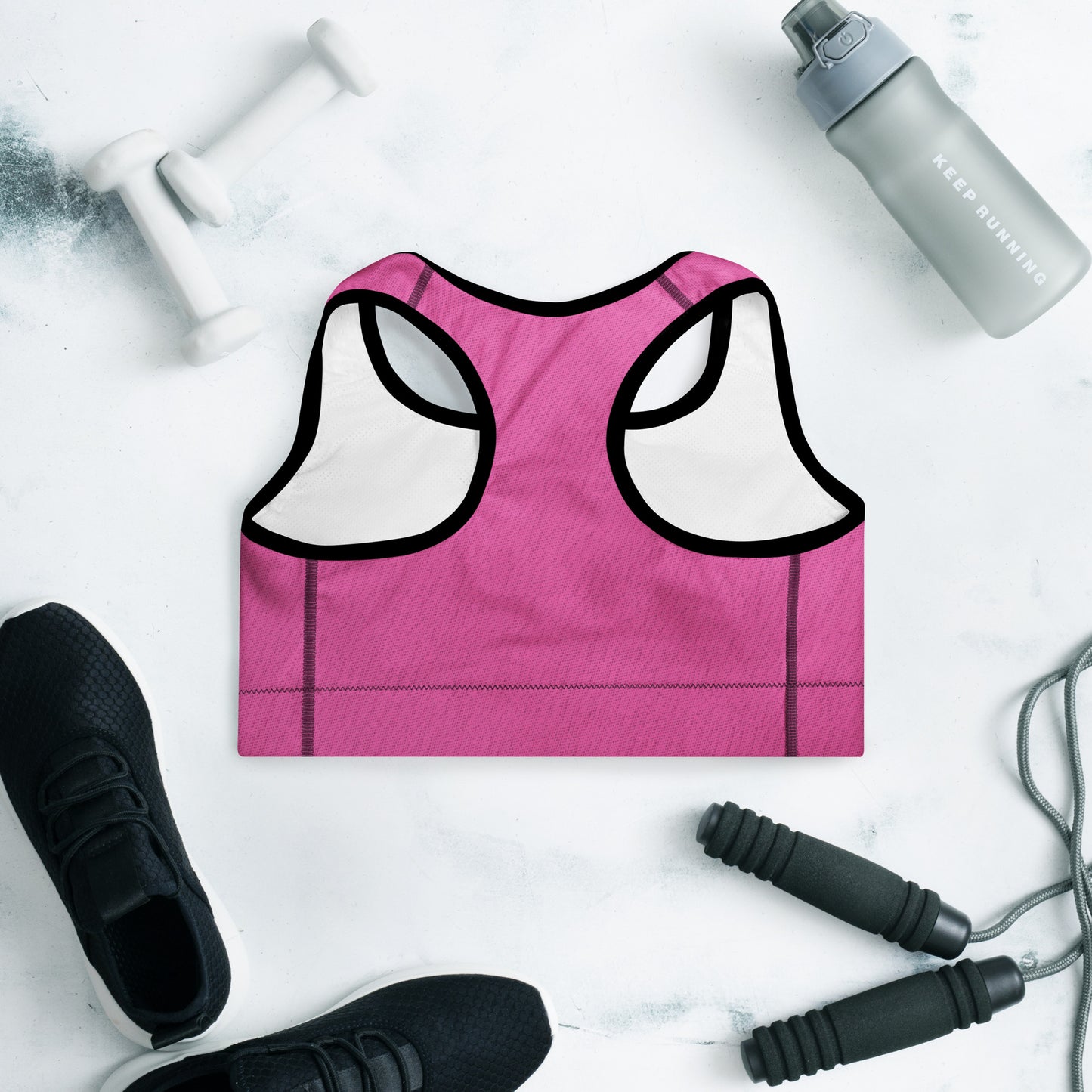 Energetic Pink Padded Sports Bra C