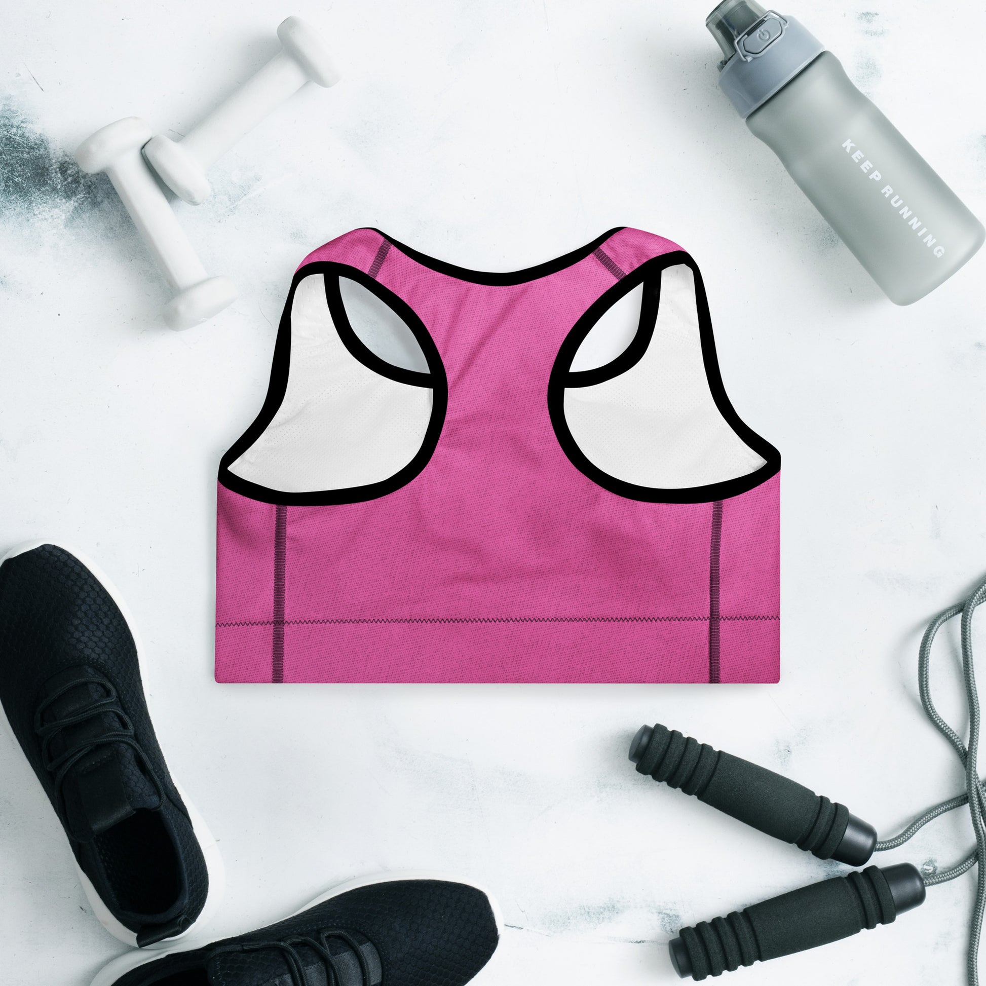 Energetic Pink Padded Sports Bra C