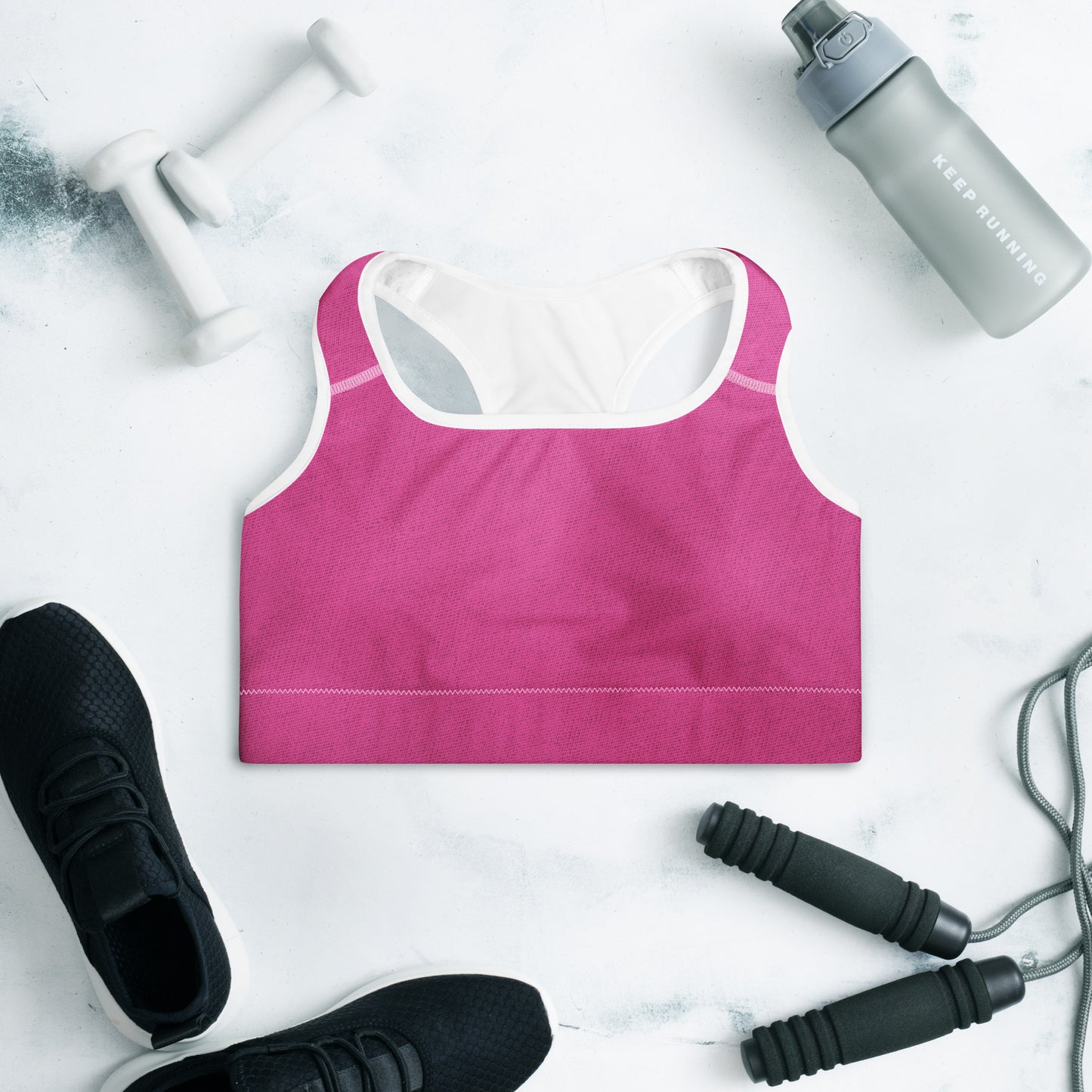 Energetic Pink Padded Sports Bra D