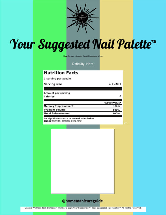 Beauty Inspired Sudoku Puzzle | Your Suggested Nail Palette™ | DIGITAL DOWNLOAD